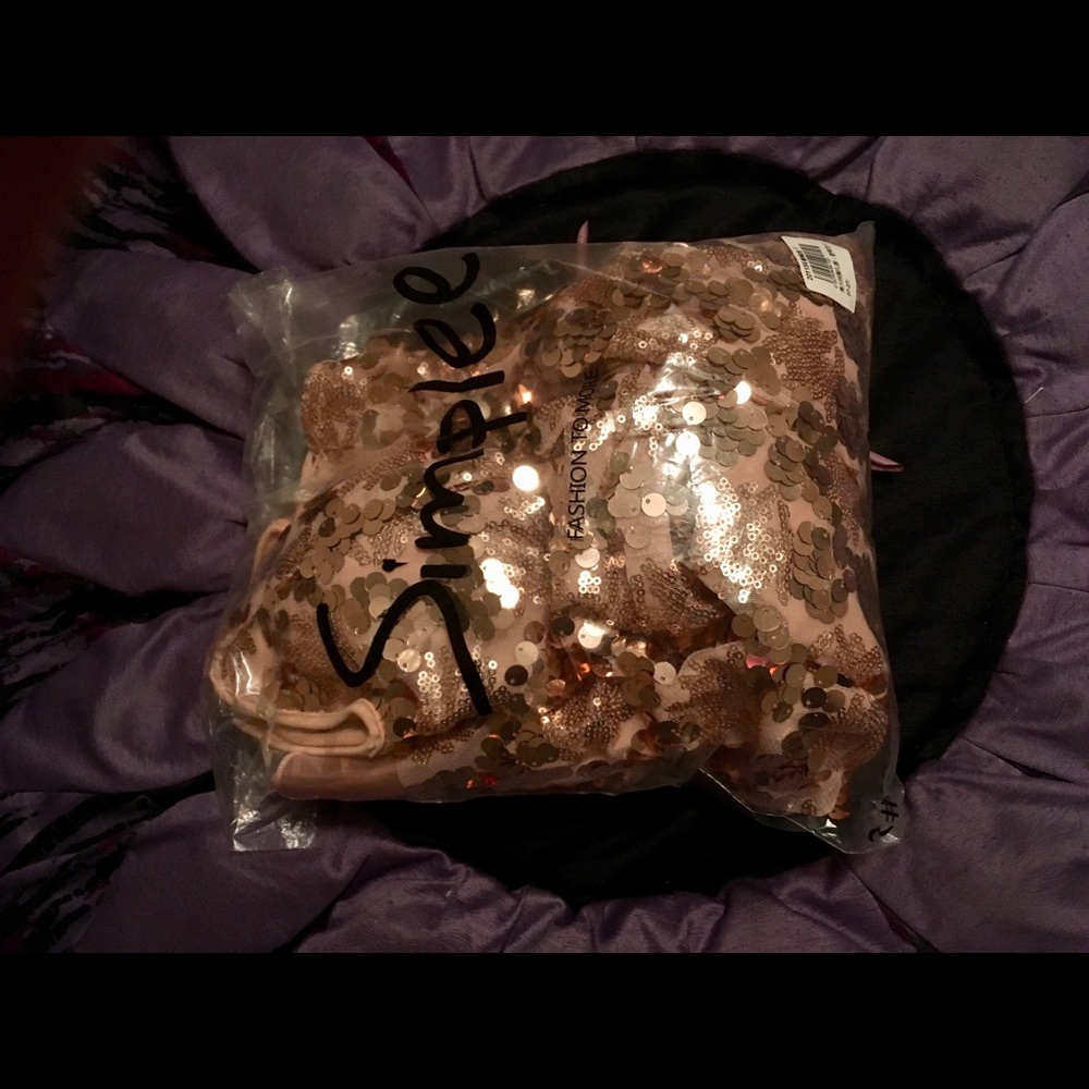 NWT Sweetheart Champagne Sequin Mini Dress! - Picture 7 of 8